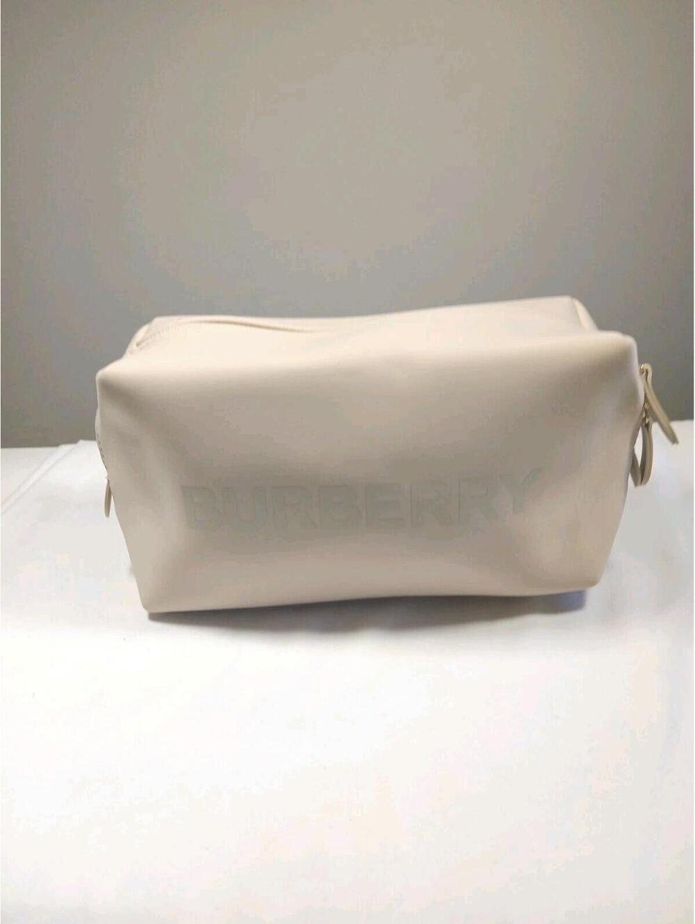 Burberry  Logo Clutch Toiletry Bag Cosmetic Pouch Travel Case  ~ Beige